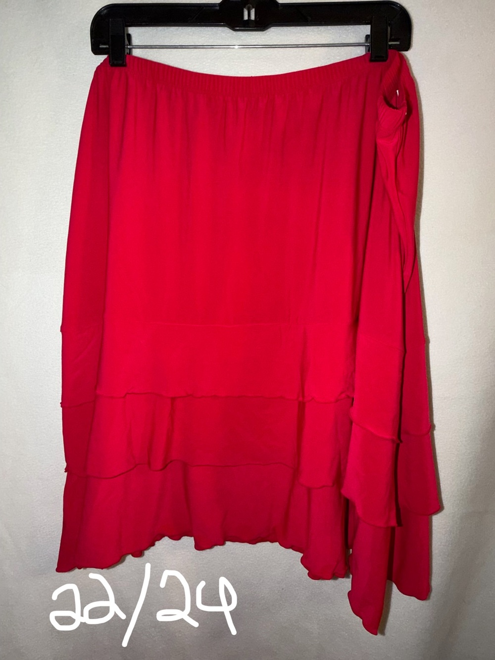Women’s Red Tiered Skirt - Classic Flowy Style
